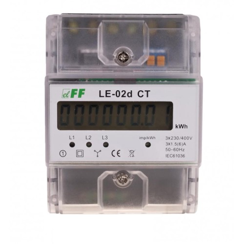 Licznik energii elektrycznej 3-fazowy MID 63A 230/400V z wyświetlaczem LCD
