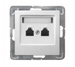 Gniazdo telefoniczne podwójne równoległe Ospel Impresja GPT-2YR/m/00 białe