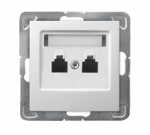 Gniazdo telefoniczne podwójne równoległe białe GPT-2YR/m/00 Impresja Ospel