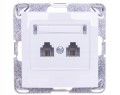Gniazdo telefoniczne podwójne równoległe białe GPT-2YR/m/00 Impresja Ospel