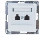 Podwójne gniazdo telefoniczne Ospel Ipresja RJ11 GPT-2YN/m/00 białe