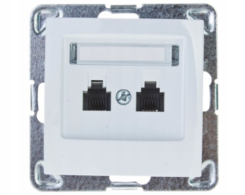Podwójne gniazdo telefoniczne RJ11 GPT-2YN/m/00 IMPRESJA OSPEL kolor biały