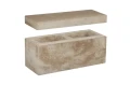 Pustak z daszkiem słupkowym_międzysłupkowym Murro 20x20x50,4cm cement biały Latte biało-jasno-piaskowy Polbruk.webp