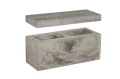 Pustak z daszkiem słupkowym_międzysłupkowym Murro 20x20x50,4cm cement biały Nerino Polbruk.webp