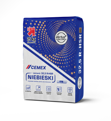 Cement CEM II/B-V 32,5 R - HSR 25kg Cemex niebieski