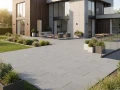 Realizacja Polbruk Bosso Mezzo Szary układ pasmowy villa.webp