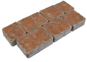 Kostka brukowa Trento 6x13,9cm Hawaii brązowo-pomarańczowy postarzony Polbruk