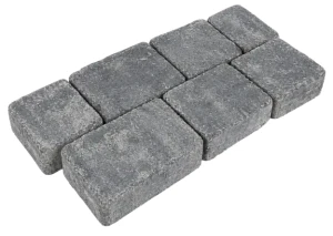 Kostka brukowa Trento 6x13,9cm cement biały postarzany Nerino II biało-grafitowy Polbruk