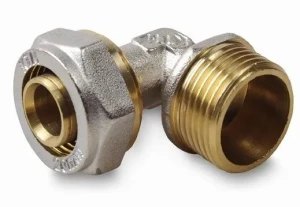 Kolanko PEX 16x1/2" skręcane, z gwintem zewnętrznym