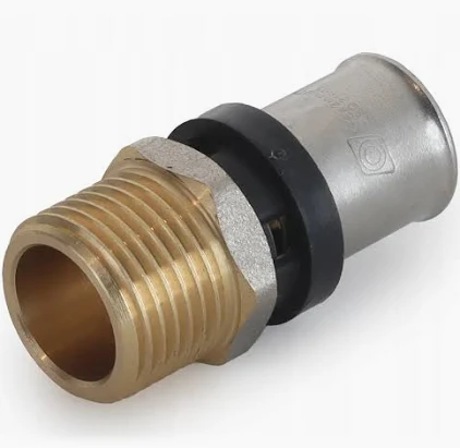 Nypel PEX 16x1:2" zaciskowy z gwintem zewnętrznym PEX Plus.webp