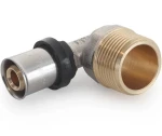 Kolanko PEX 16x1/2" zaciskowe, z gwintem zewnętrznym PEX Plus