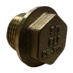 Korek mosiężny 3/8" z gwintem zewnętrznym hex