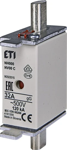 Wkładka topikowa bezpiecznikowa NH000 WT-00C:gG 32A 500V.webp