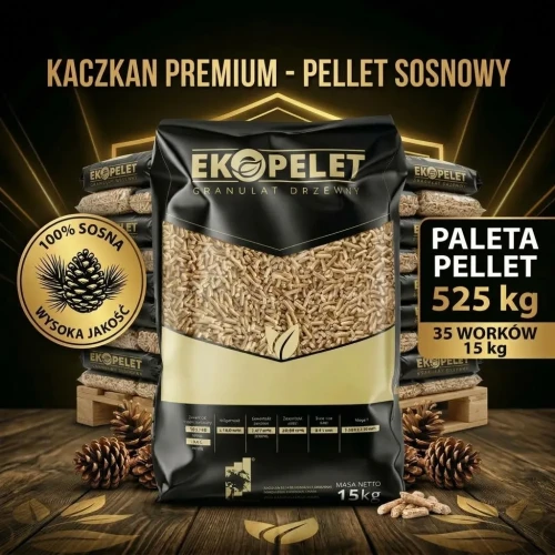 Pellet sosnowy Kaczkan Premium 8mm - 35 worków 525kg.webp