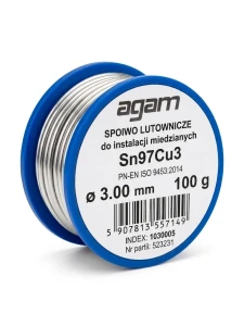 Drut lutowniczy (spoiwo) do lutowania miedzi 3mm, szpula 100g