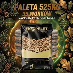 Pellet sosnowo-dębowy Kaczkan Premium 8mm - 35 worków 525kg