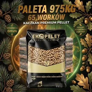 Pellet sosnowo-dębowy Kaczkan Premium 8mm - 65 worków 975kg