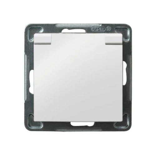 Ospel Impresja gniazdo bryzgoszczelne IP-44 Białe - GPH-1YZ/m/00/w