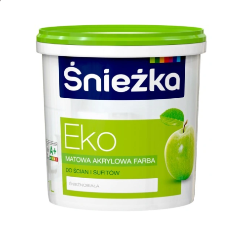 Emulsja akrylowa do ścian i sufitów Śnieżka EKO biała 1l