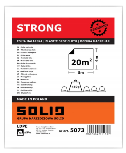 Folia malarska strong  Solid 4x5m