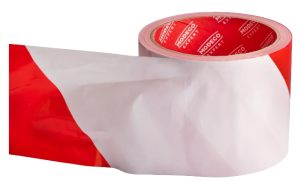Taśma ostrzegawcza czerwono - biała Modeco Expert 75mmx100m MN-05-605