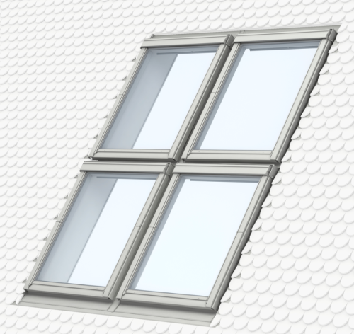 Kołnierz kombi Velux EKB MK08 0021F dwa okna obok siebie