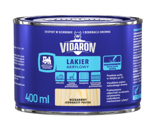 Lakier akrylowy bezbarwny  Vidaron 0,4l