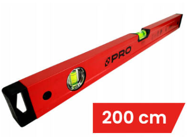 Poziomica czerwona z magnesami PRO  200cm