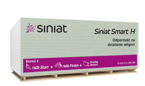 Płyta gipsowo-kartonowa 12,5mm Siniat Smart H  1200x2600