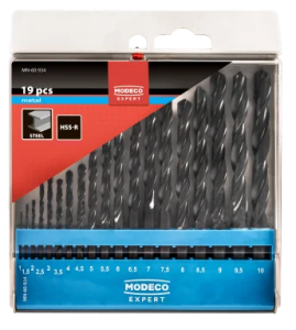 Zestaw wierteł do metalu HSS 1-10mm  (19 szt.)