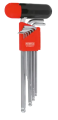 Zestaw kluczy imbusowych HEX z kulką długie Cr-V 1,5-10mm  z uchwytem (kpl.9szt)