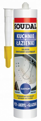 Silikon neutralny sanitarny bezbarwny 280ml Soudal
