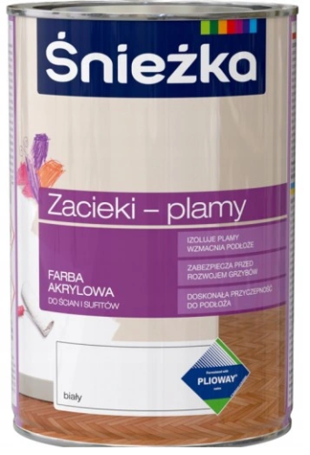 Farba akrylowa na zacieki i plamy Śnieżka 1L