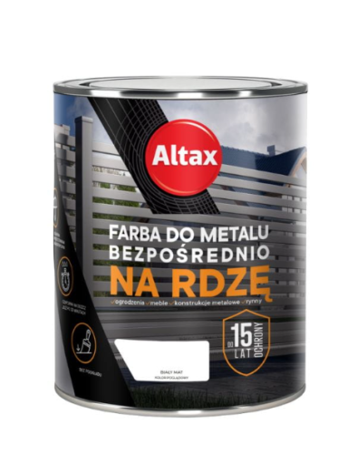 Farba do metalu bezpośrednio na rdzę Altax biały mat 750ml