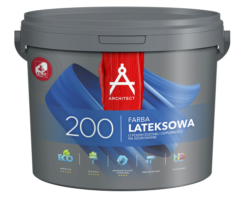 Farba lateksowa do ścian i sufitów Fast Architect 200 10L