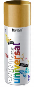Szybkoschnąca farba na bazie żywicy w sprayu Biodur efekt chromu - złoty 400ml