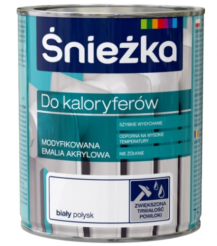 Farba emalia akrylowa modyfikowana do kaloryferów Śnieżka biały połysk  0,75L