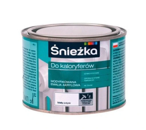 Farba emalia akrylowa modyfikowana do kaloryferów Śnieżka biały połysk 0,4L