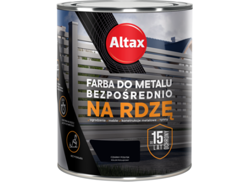 Farba do metalu bezpośrednio na rdzę Altax czarny połysk 750ml.webp