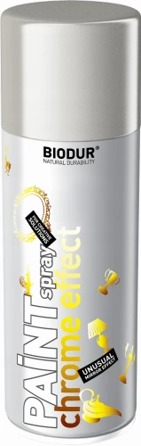 Szybkoschnąca farba na bazie żywicy w sprayu Biodur efekt chromu - srebrny 400ml.webp
