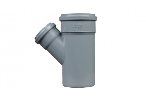 Trójnik kanalizacyjny PP 110 75 45° szary.webp