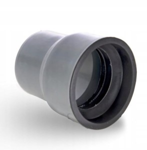 Traper kanalizacyjny wewnętrzny z uszczelką PVC/żeliwo 185/160 szary