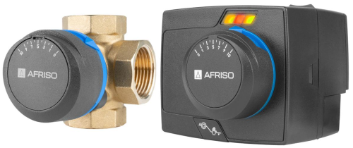 Zestaw regulacyjny ProClick: 4-drogowy obrotowy zawór mieszający ARV 484 ProClick, DN25, Rp1", Kvs 10 + siłownik elektryczny ARM 343 ProClick