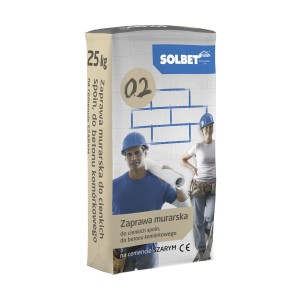 Zaprawa murarska do bloczków SOLBET 0.2 szara 25 kg