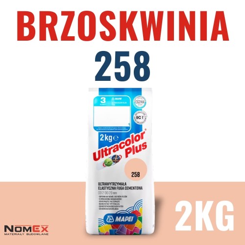 Fuga cementowa Mapei Ultracolor Plus 258 brzoskwinia 2kg
