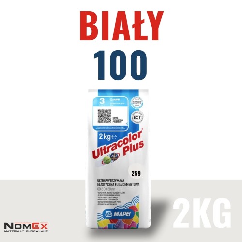 Fuga cementowa Mapei Ultracolor Plus 100 biały 2kg