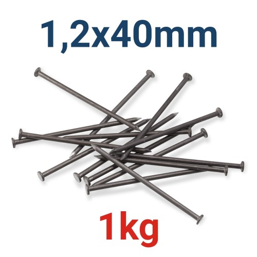 Gwoździe budowlane gładkie Marcopol 1,2x40mm 1kg