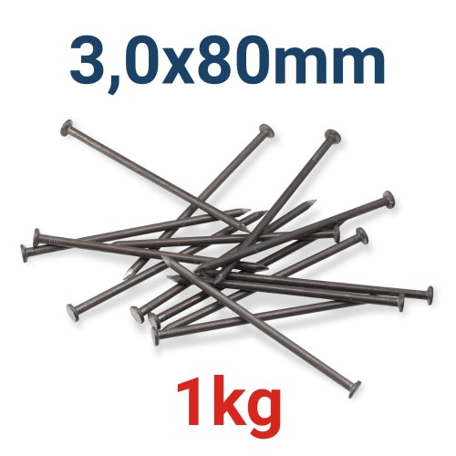Gwoździe budowlane gładkie Marcopol 3,0x80mm 1kg