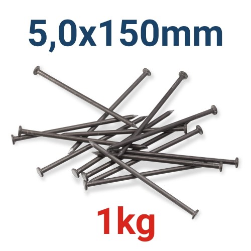 Gwoździe budowlane gładkie Marcopol 5,0x150mm 1kg