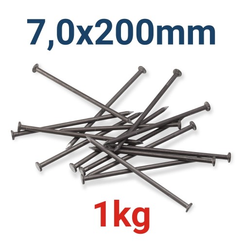 Gwoździe budowlane gładkie Marcopol 7,0x200mm 1kg